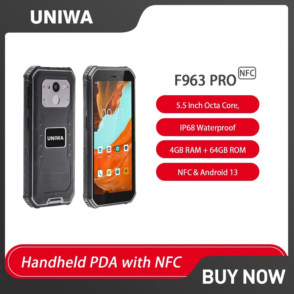 UNIWA F963  ߰ Ʈ, ȵ̵ 13, 5.5 ġ, Ÿھ, 4GB RAM, 64GB ROM, 5050mAh, IP68 ޴, NFC ž ڵ PDA